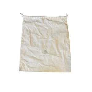 Versace Cream White Logo Drawstring Dust Bag